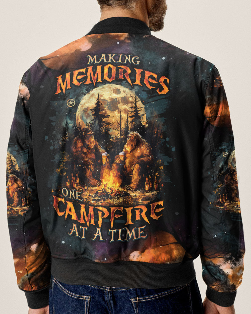 BLISSCORNERS MAKING MEMORIES ONE CAMPFIRE AT A TIME BIGFOOT BOMBER JACKET