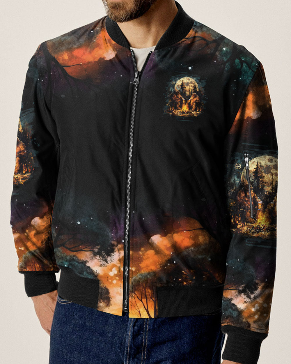 BLISSCORNERS MAKING MEMORIES ONE CAMPFIRE AT A TIME BIGFOOT BOMBER JACKET