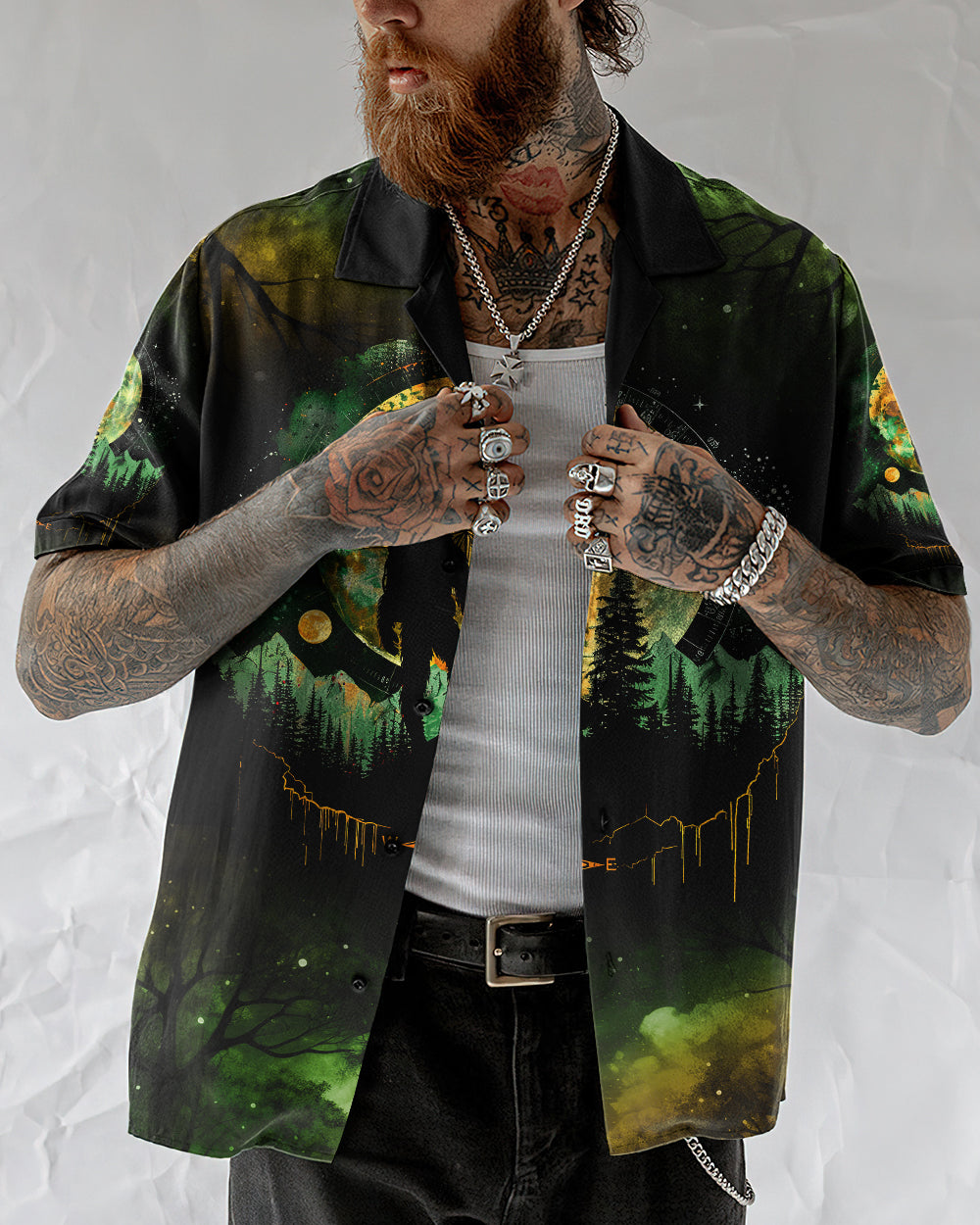 BLISSCORNERS AND INTO THE FOREST I GO BIGFOOT HAWAIIAN SHIRT