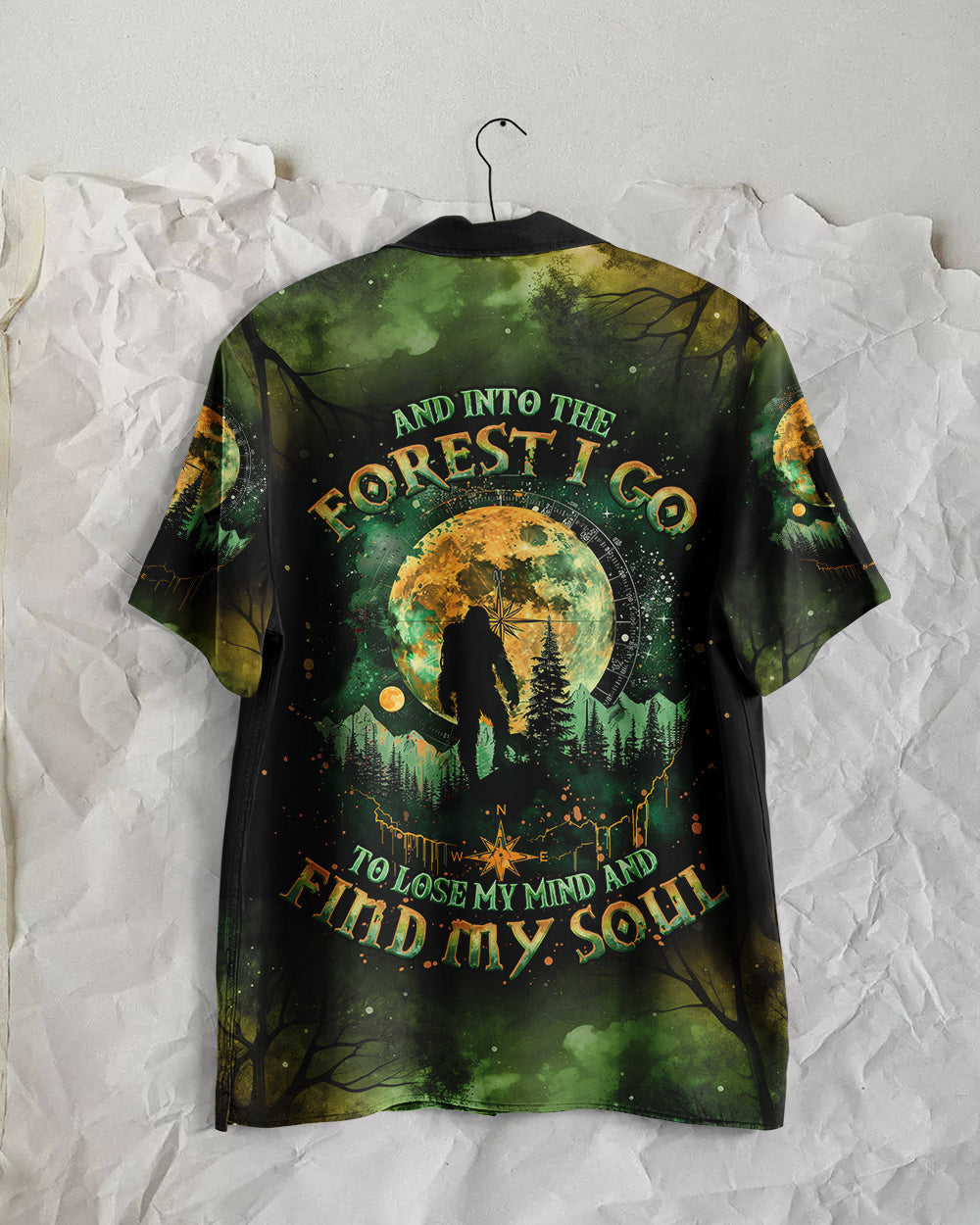 BLISSCORNERS AND INTO THE FOREST I GO BIGFOOT HAWAIIAN SHIRT