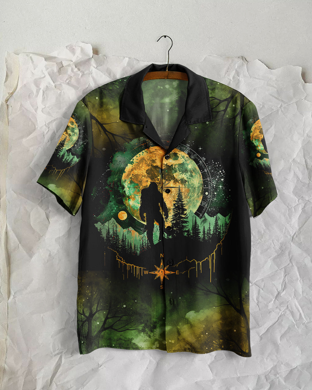 BLISSCORNERS AND INTO THE FOREST I GO BIGFOOT HAWAIIAN SHIRT