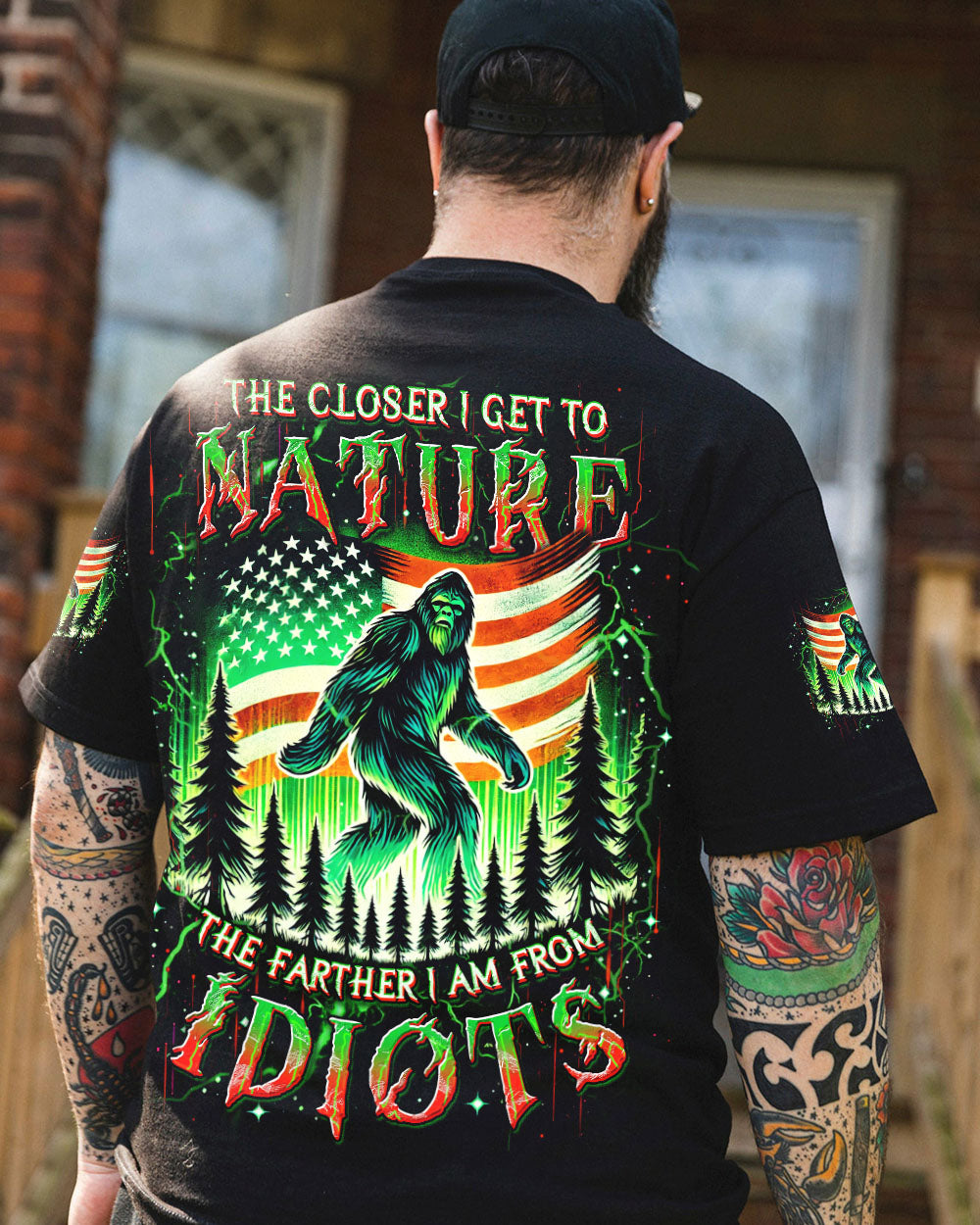 BLISSCORNERS (HOT DEAL) THE CLOSER I GET TO NATURE BIGFOOT  ALL OVER PRINT