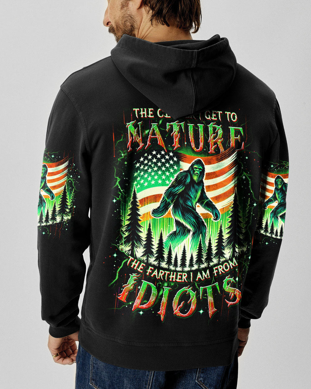 BLISSCORNERS (HOT DEAL) THE CLOSER I GET TO NATURE BIGFOOT  ALL OVER PRINT