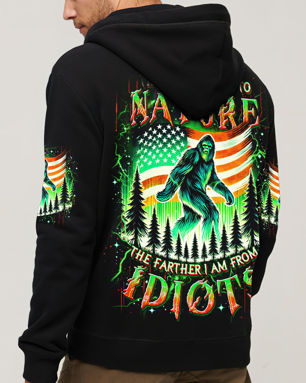 BLISSCORNERS (HOT DEAL) THE CLOSER I GET TO NATURE BIGFOOT  ALL OVER PRINT