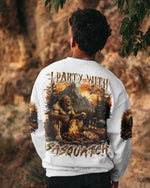 BLISSCORNERS (HOT DEAL) I PARTY WITH SASQUATCH BIGFOOT ALL OVER PRINT