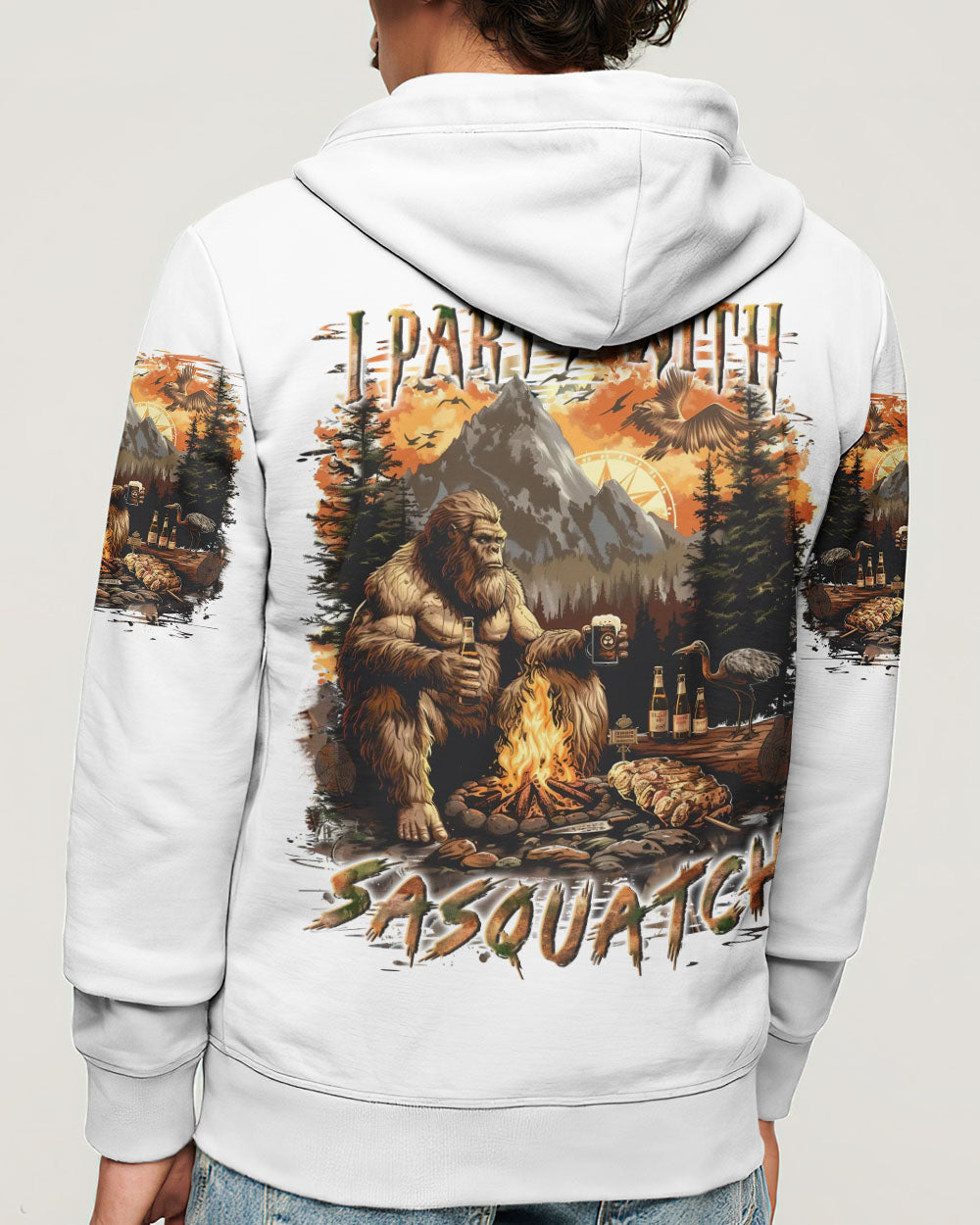 BLISSCORNERS (HOT DEAL) I PARTY WITH SASQUATCH BIGFOOT ALL OVER PRINT