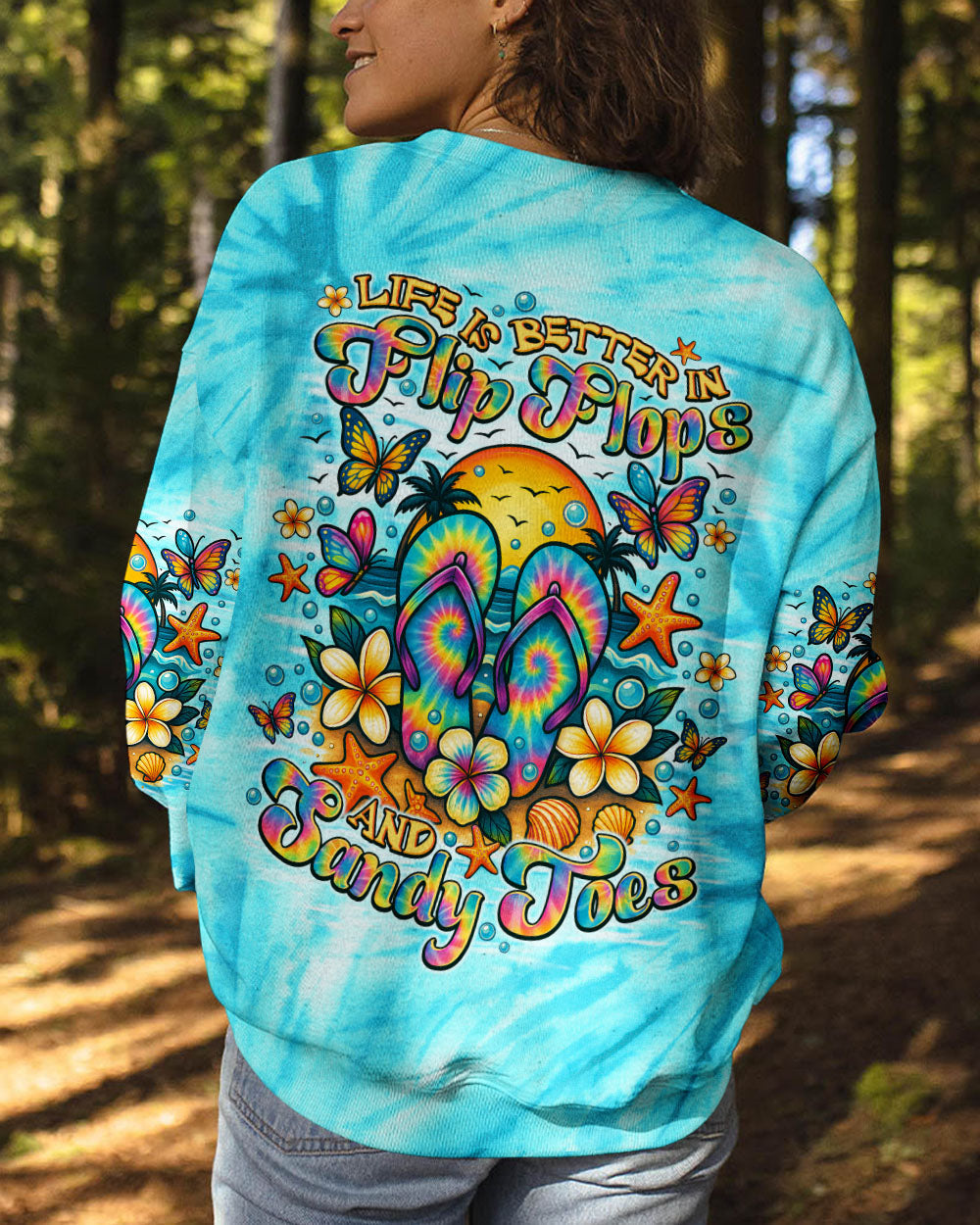 BLISSCORNERS LIFE IS BETTER IN FLIP-FLOPS AND SANDY TOES ALL OVER PRINT