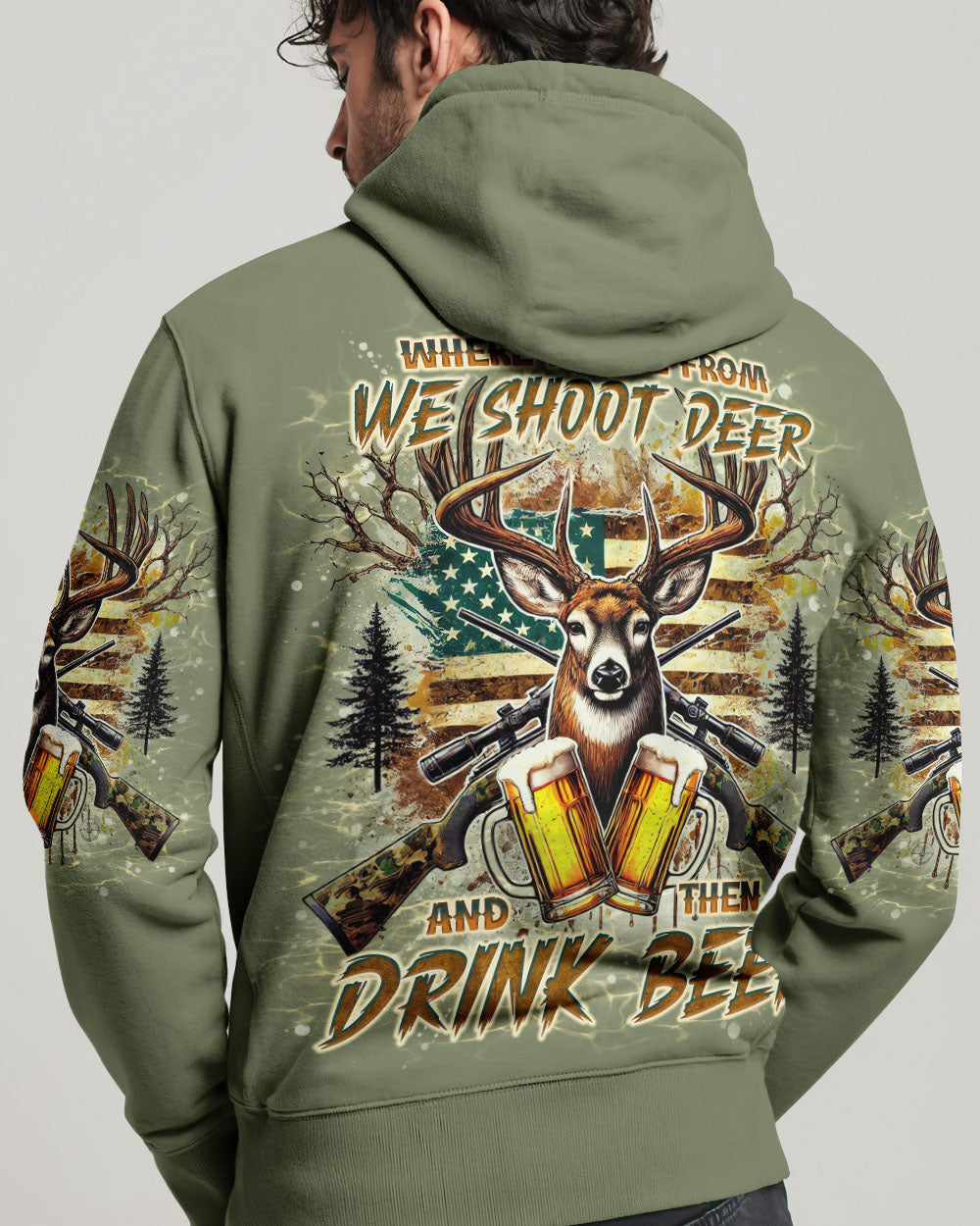BLISSCORNERS WE SHOOT DEER AND THEN DRINK BEER ALL OVER PRINT