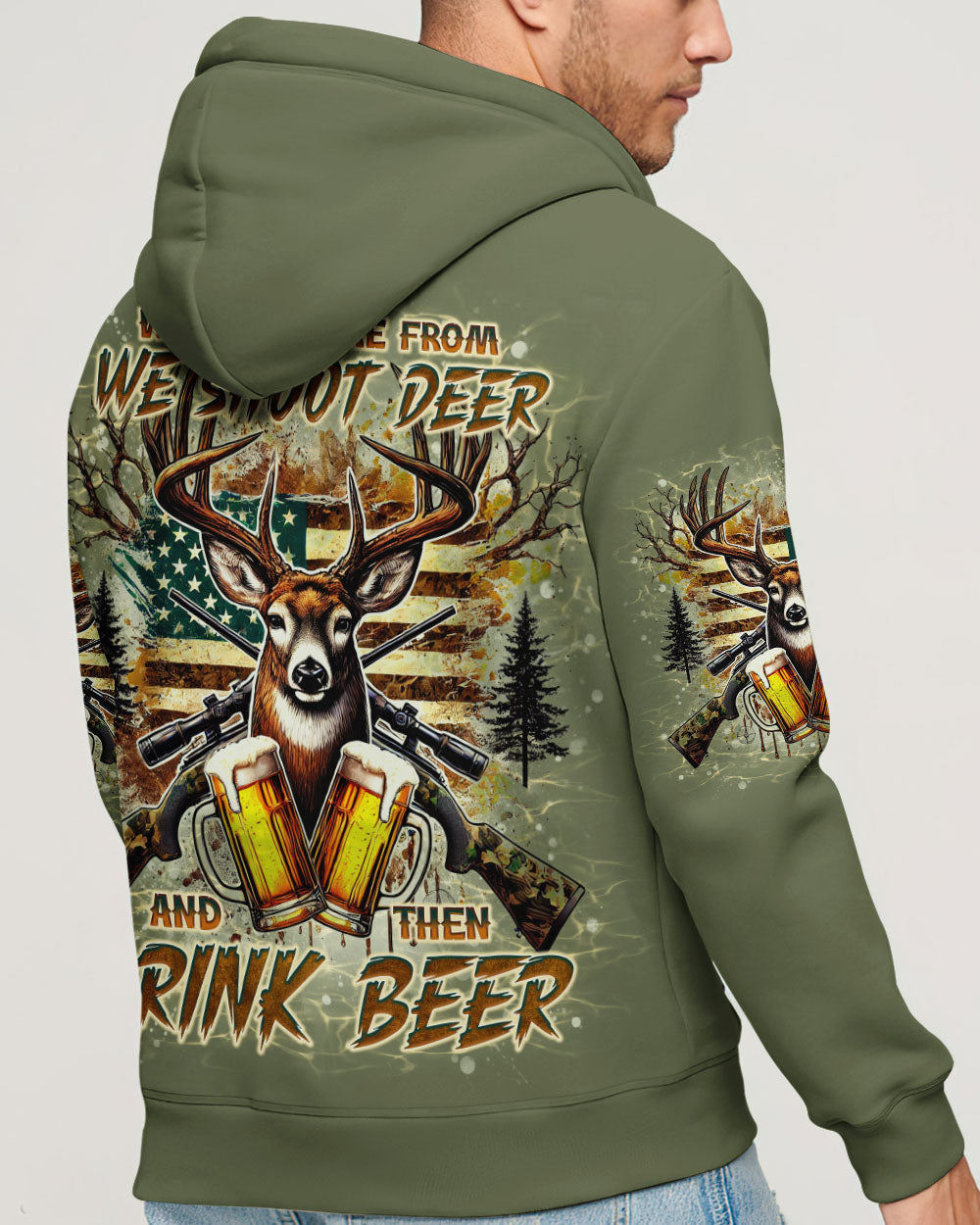 BLISSCORNERS WE SHOOT DEER AND THEN DRINK BEER ALL OVER PRINT