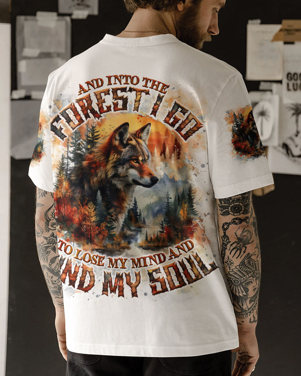 BLISSCORNERS AND INTO THE FOREST I GO WOLF ALL OVER PRINT