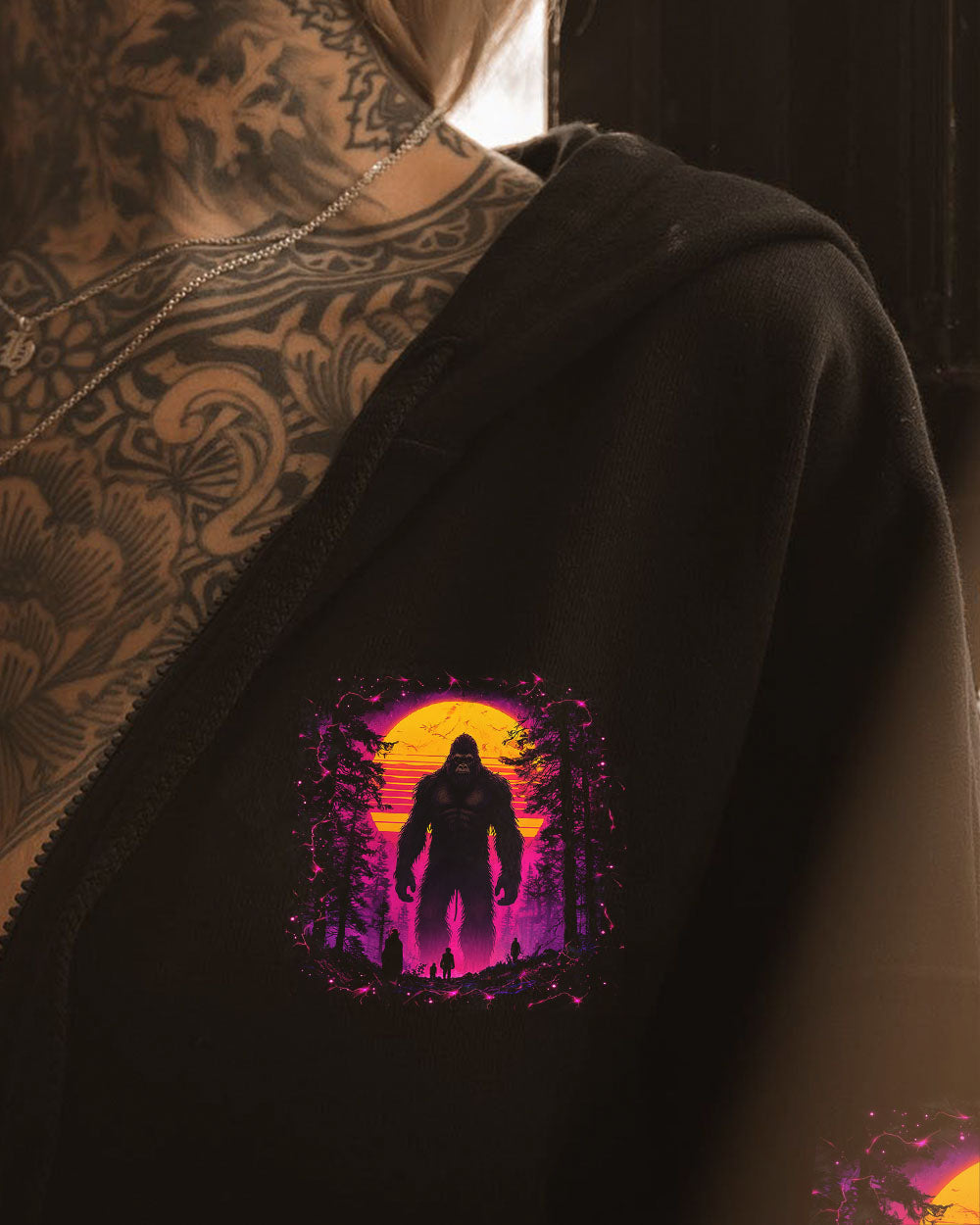BLISSCORNERS HELLO DARKNESS MY OLD FRIEND BIGFOOT ALL OVER PRINT