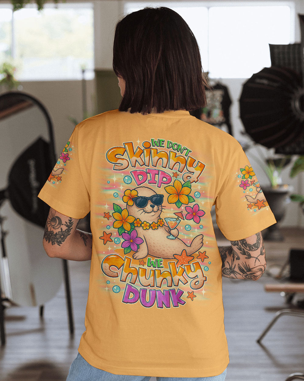BLISSCORNERS WE DON'T SKINNY DIP SEAL ALL OVER PRINT