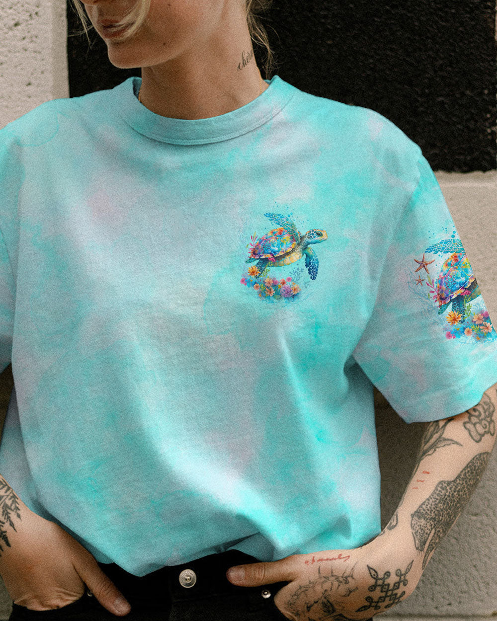BLISSCORNERS SOME GIRLS ARE JUST BORN TURTLE ALL OVER PRINT