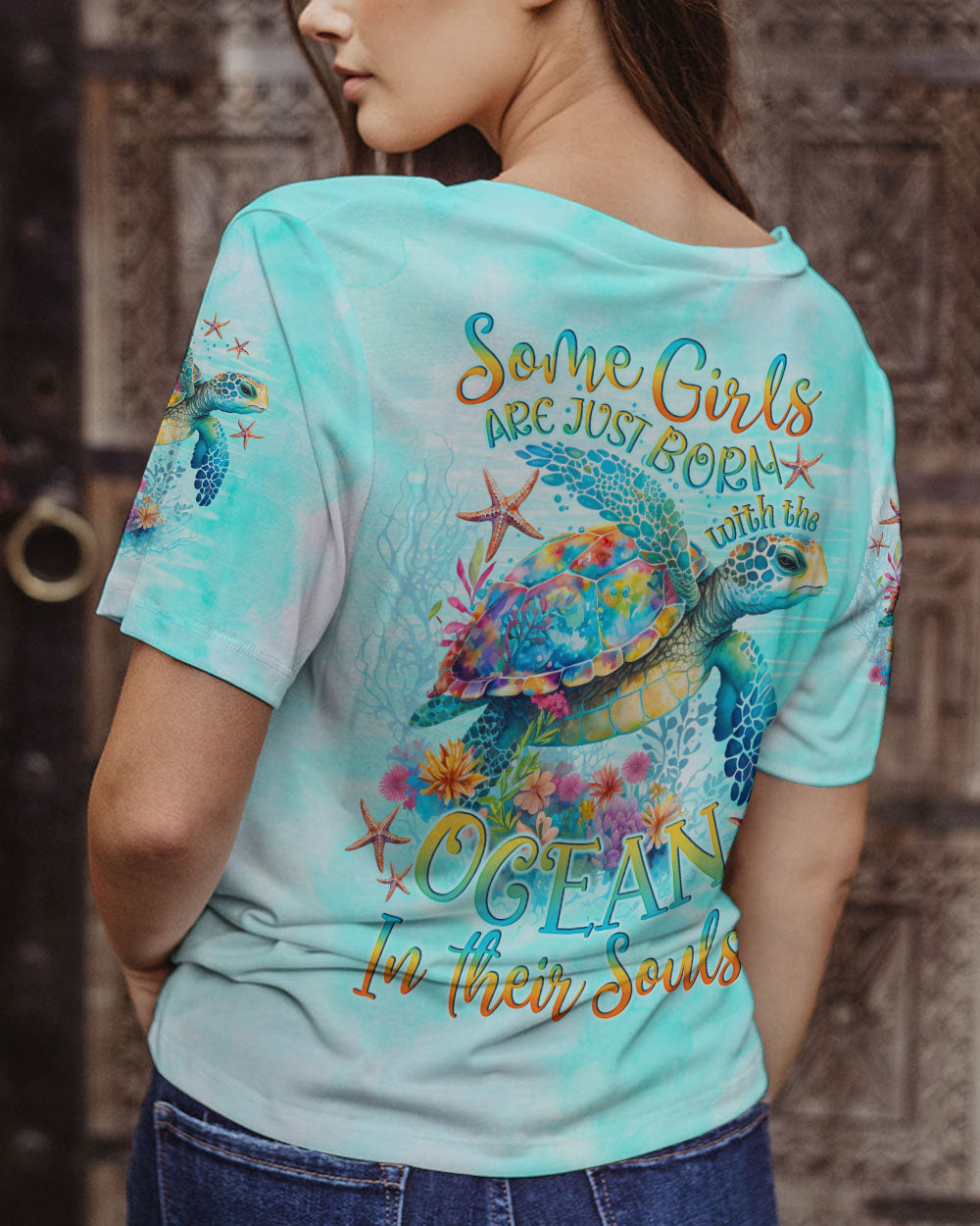 BLISSCORNERS SOME GIRLS ARE JUST BORN TURTLE ALL OVER PRINT