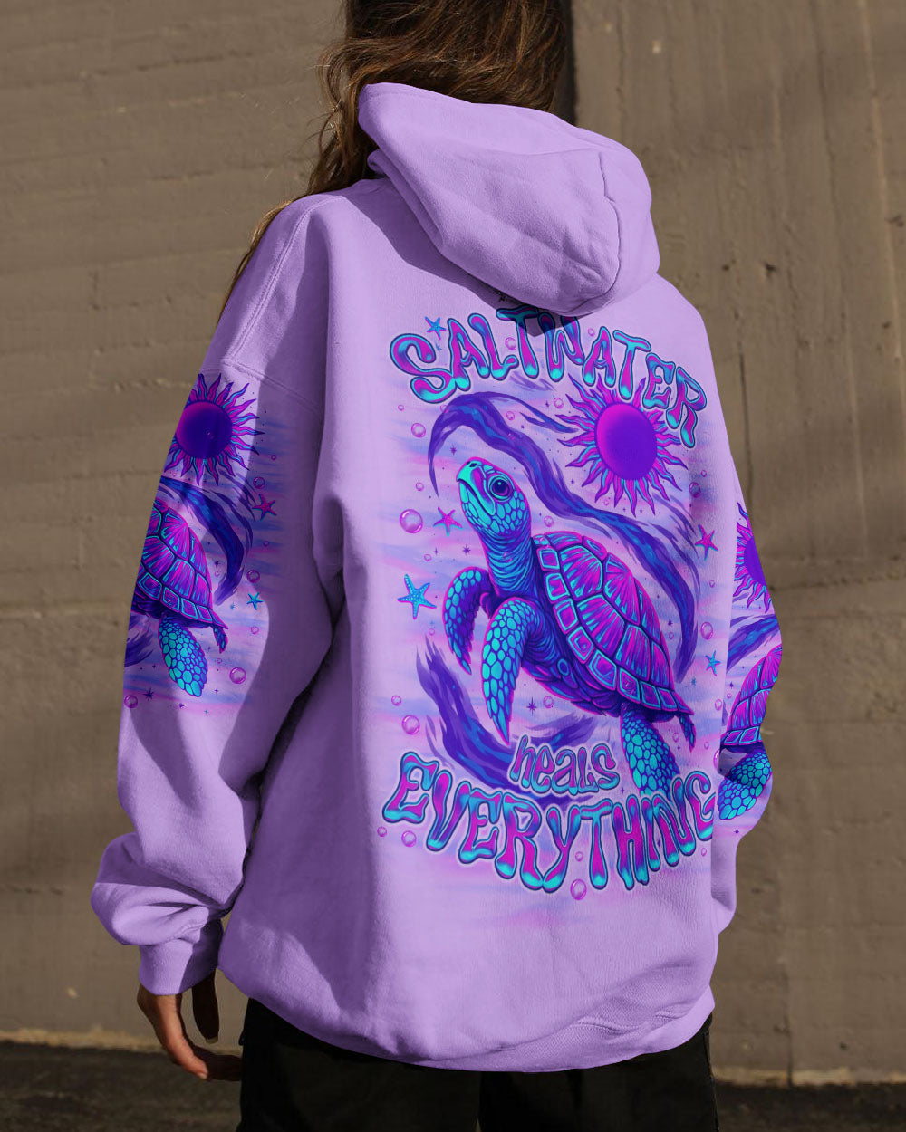BLISSCORNERS SALTWATER HEALS EVERYTHING TURTLE ALL OVER PRINT