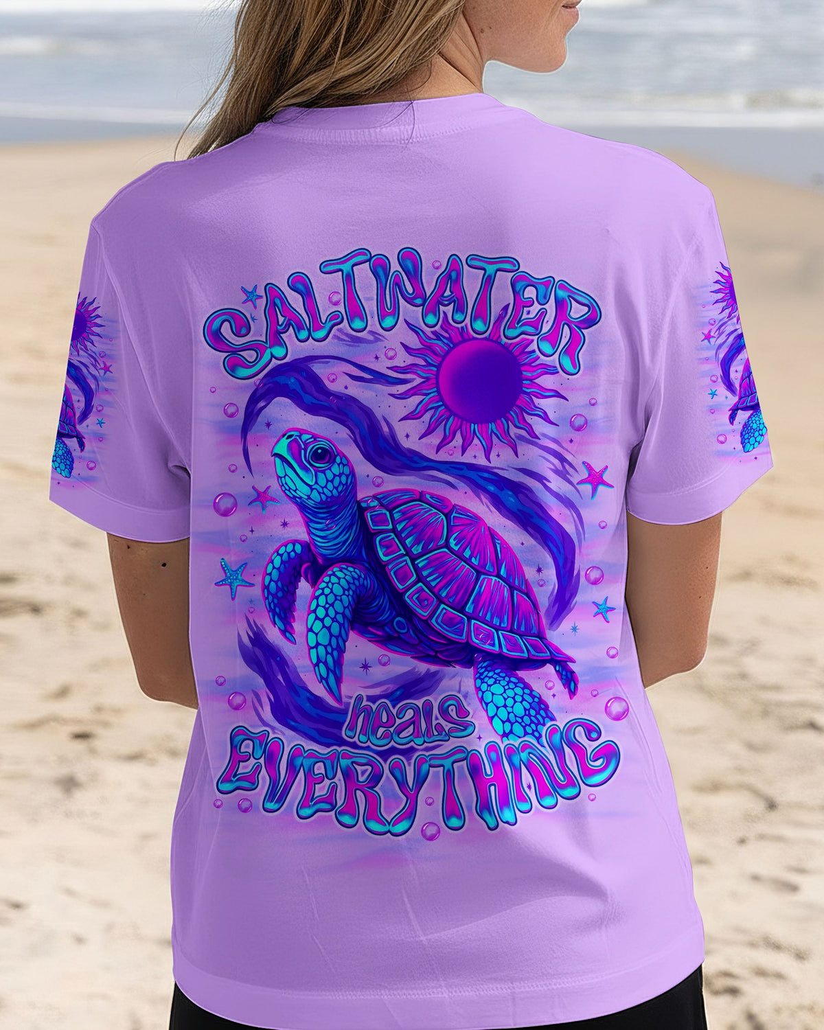 BLISSCORNERS SALTWATER HEALS EVERYTHING TURTLE ALL OVER PRINT