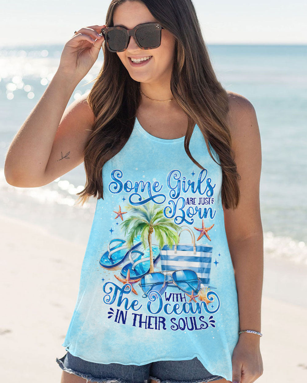 BLISSCORNERS SOME GIRLS ARE JUST BORN OCEAN ALL OVER PRINT