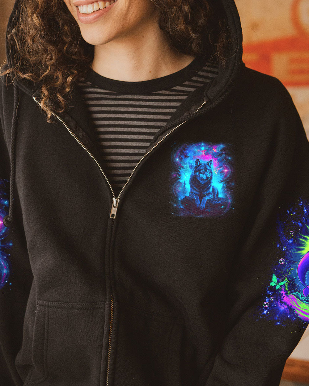 BLISSCORNERS HELLO DARKNESS MY OLD FRIEND WOLF ALL OVER PRINT