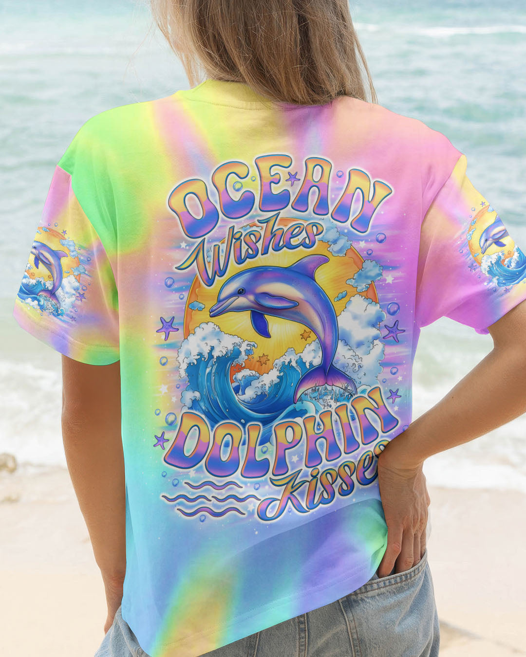 BLISSCORNERS OCEAN WISHES DOLPHIN KISSES ALL OVER PRINT
