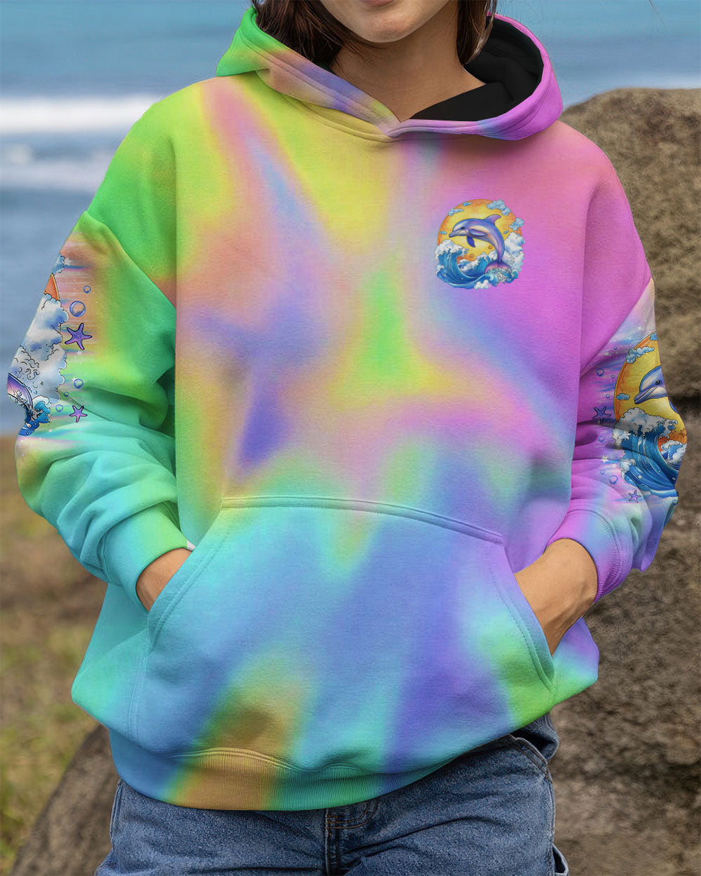 BLISSCORNERS OCEAN WISHES DOLPHIN KISSES ALL OVER PRINT