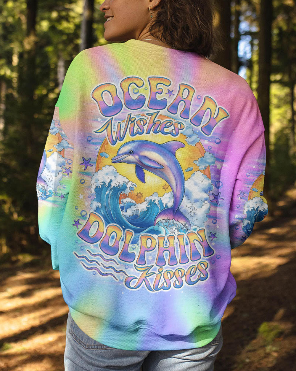BLISSCORNERS OCEAN WISHES DOLPHIN KISSES ALL OVER PRINT
