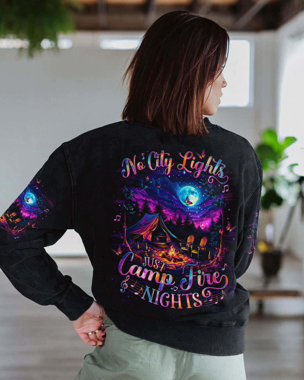 BLISSCORNERS NO CITY LIGHTS JUST CAMPFIRE NIGHTS ALL OVER PRINT