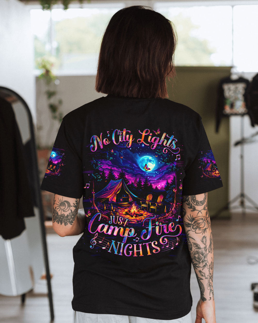 BLISSCORNERS NO CITY LIGHTS JUST CAMPFIRE NIGHTS ALL OVER PRINT