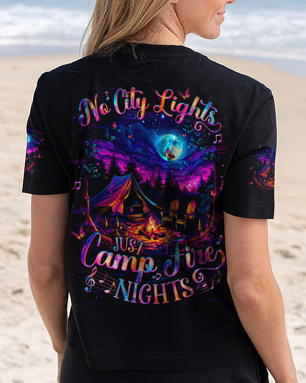 BLISSCORNERS NO CITY LIGHTS JUST CAMPFIRE NIGHTS ALL OVER PRINT