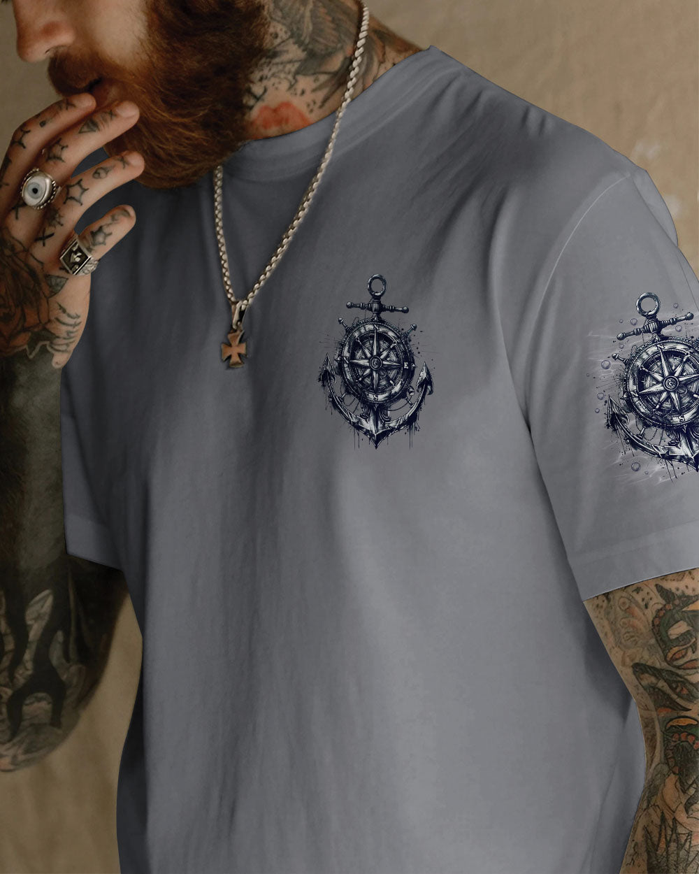 BLISSCORNERS NOT ALL WHO WANDER ARE LOST COMPASS ANCHOR ALL OVER PRINT