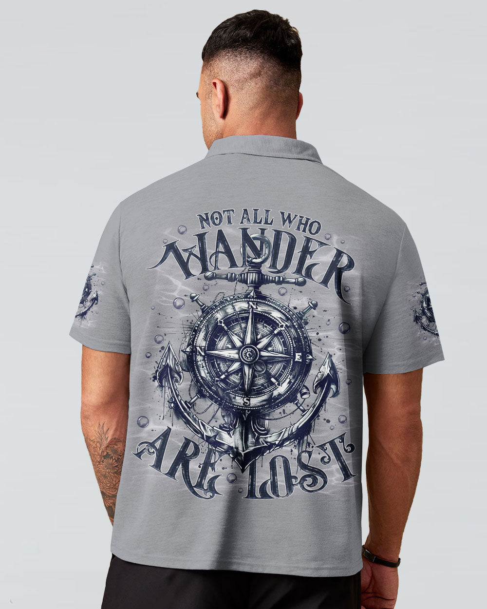 BLISSCORNERS NOT ALL WHO WANDER ARE LOST COMPASS ANCHOR ALL OVER PRINT