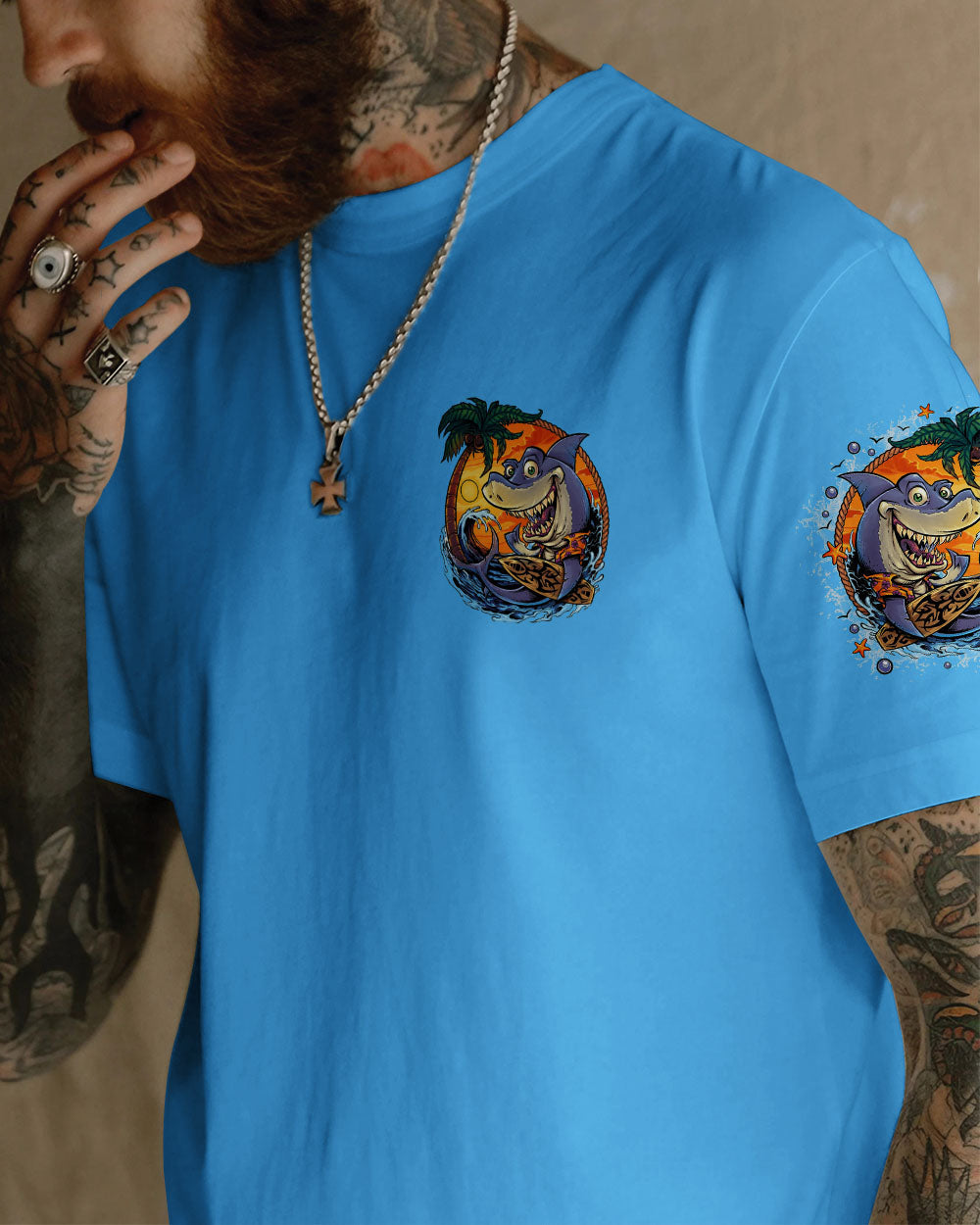 BLISSCORNERS I'M ON ISLAND TIME SHARK ALL OVER PRINT