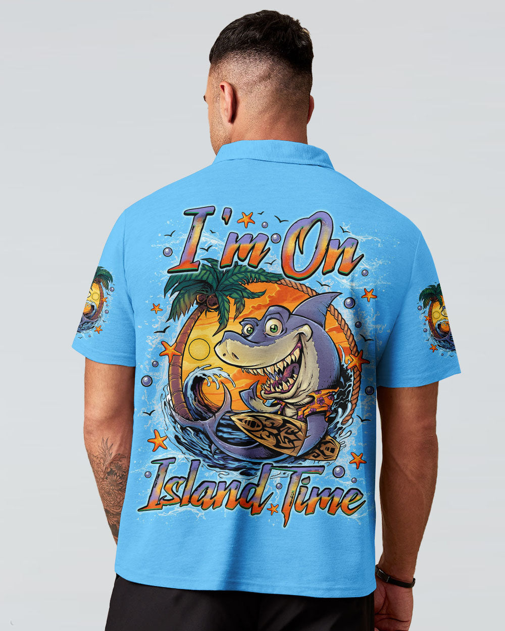 BLISSCORNERS I'M ON ISLAND TIME SHARK ALL OVER PRINT
