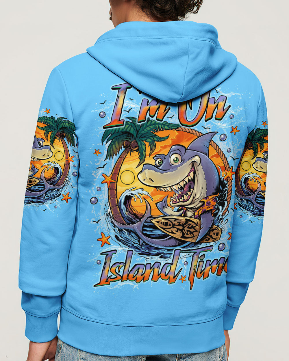 BLISSCORNERS I'M ON ISLAND TIME SHARK ALL OVER PRINT