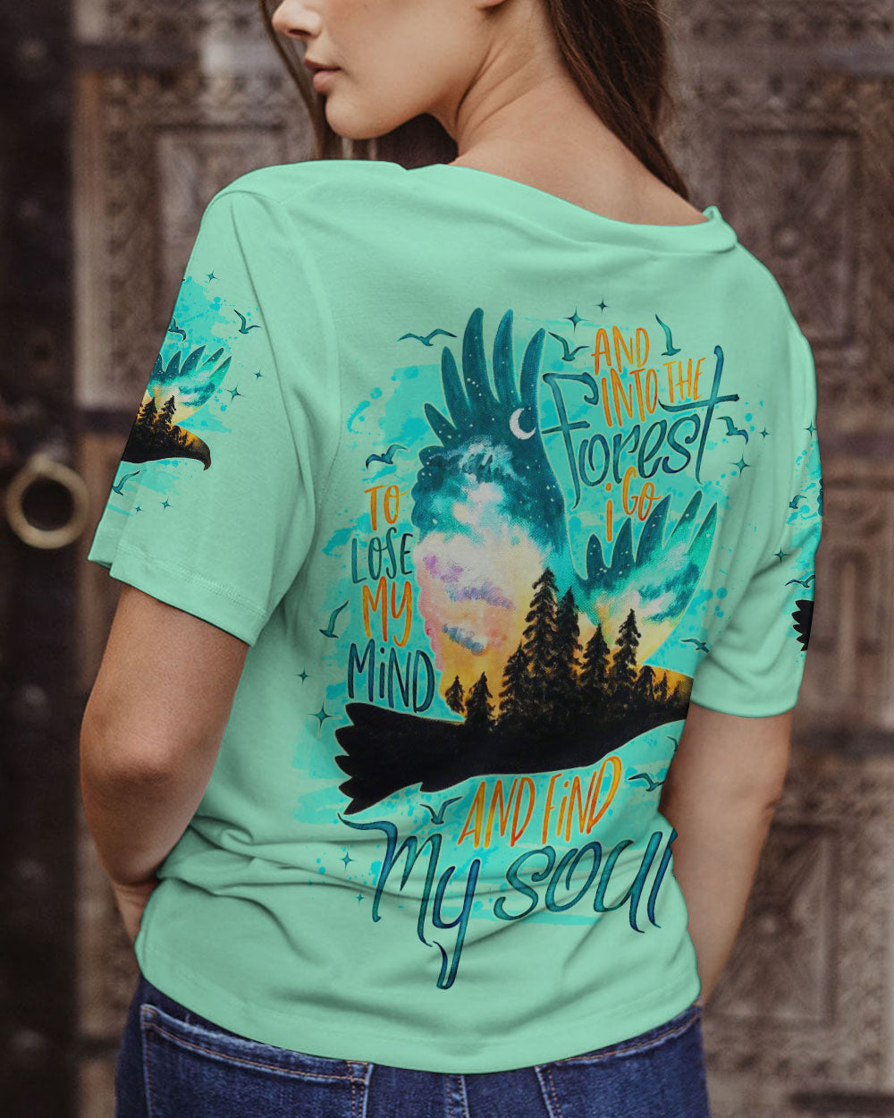 BLISSCORNERS AND INTO THE FOREST I GO EAGLE ALL OVER PRINT