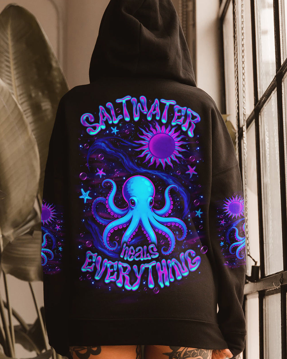 BLISSCORNERS SALTWATER HEALS EVERYTHING OCTOPUS ALL OVER PRINT