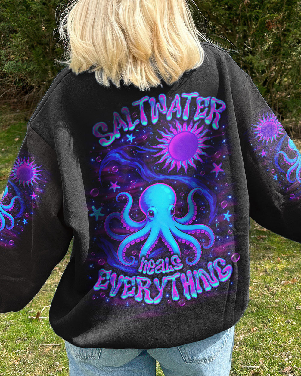 BLISSCORNERS SALTWATER HEALS EVERYTHING OCTOPUS ALL OVER PRINT