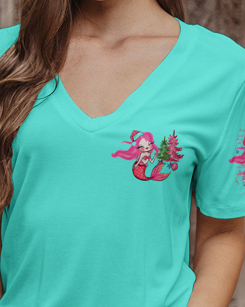 BLISSCORNERS HOLLY JOLLY MERMAID CHRISTMAS ALL OVER PRINT