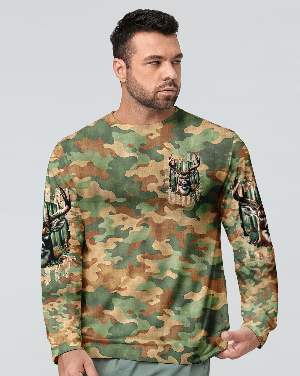 BLISSCORNERS BUCK AROUND AND FIND OUT DEER HUNTING ALL OVER PRINT