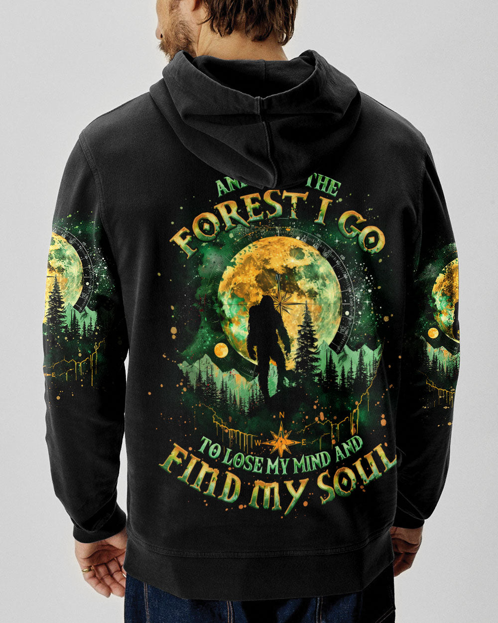 BLISSCORNERS AND INTO THE FOREST I GO BIGFOOT ALL OVER PRINT