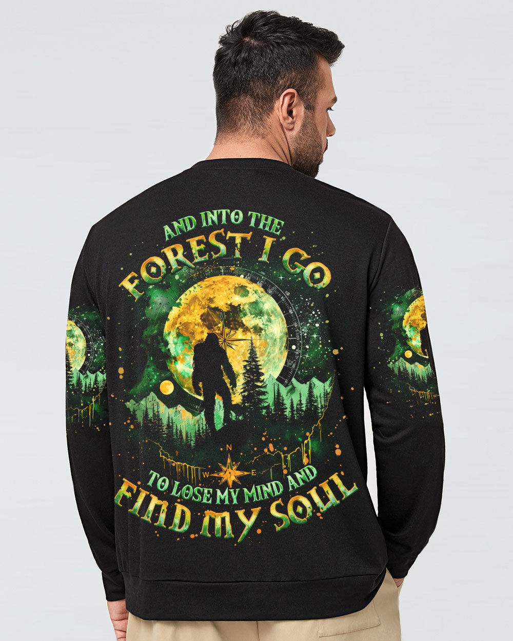 BLISSCORNERS AND INTO THE FOREST I GO BIGFOOT ALL OVER PRINT