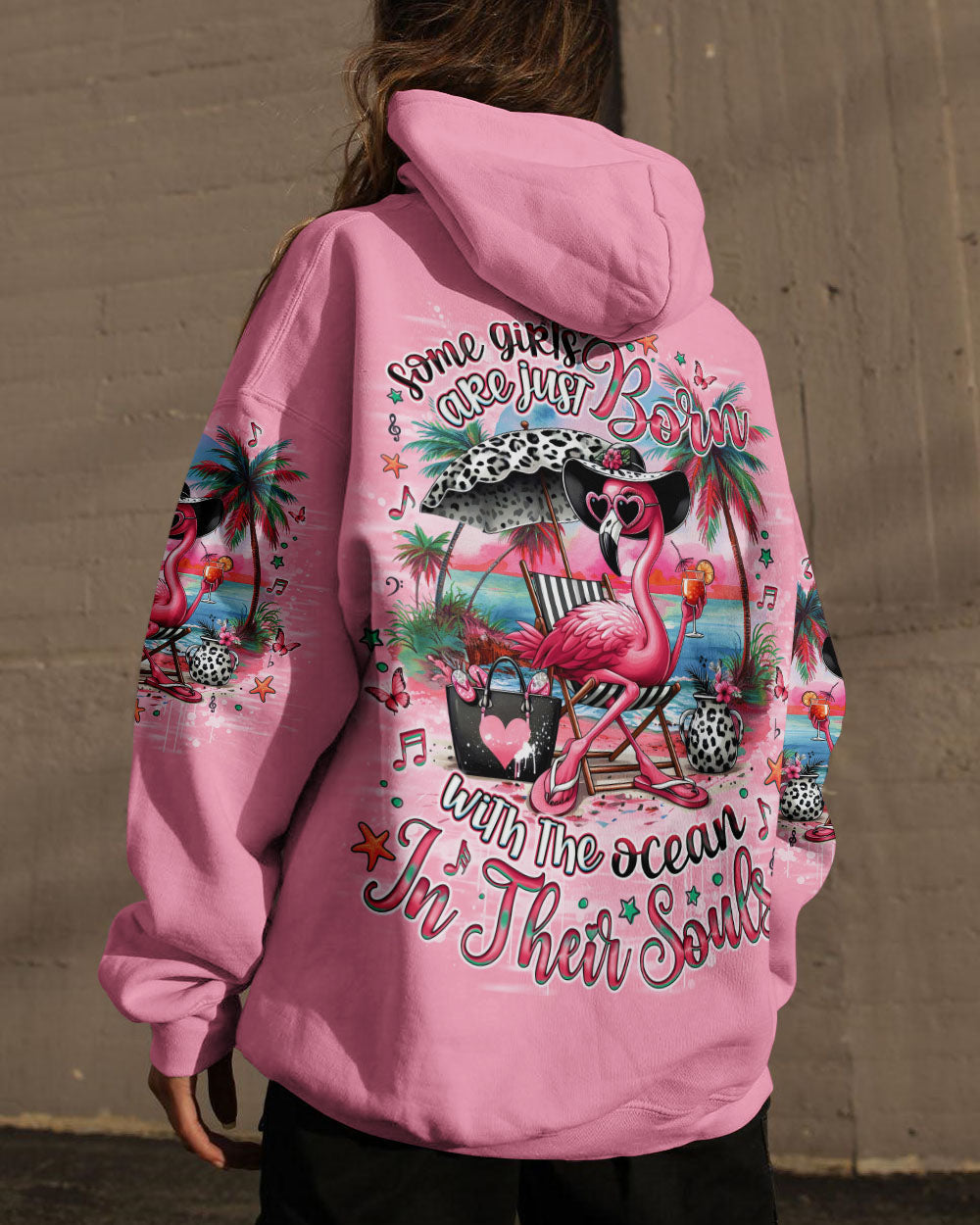 BLISSCORNERS SOME GIRLS ARE JUST BORN FLAMINGO ALL OVER PRINT