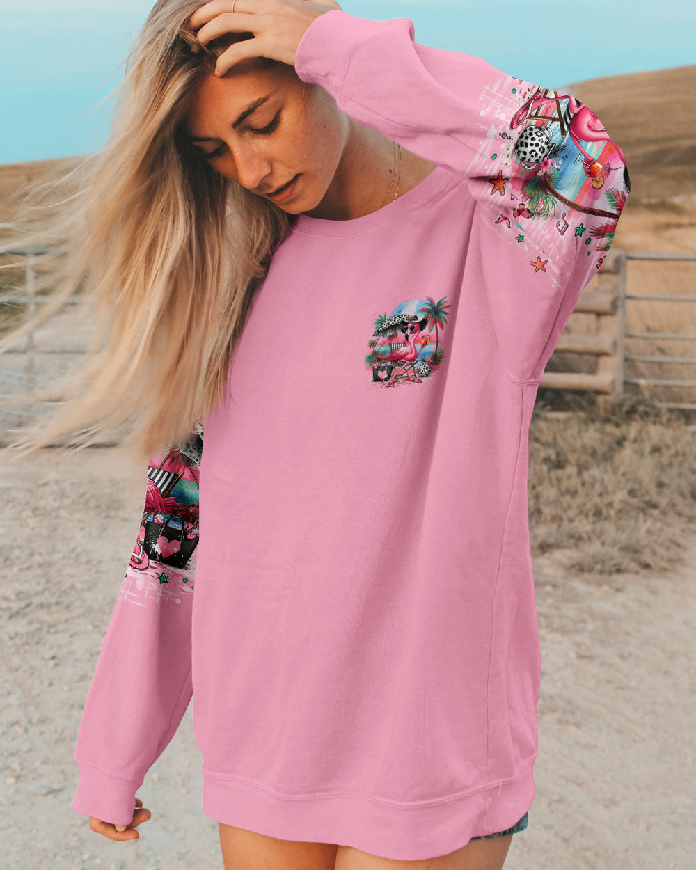 BLISSCORNERS SOME GIRLS ARE JUST BORN FLAMINGO ALL OVER PRINT