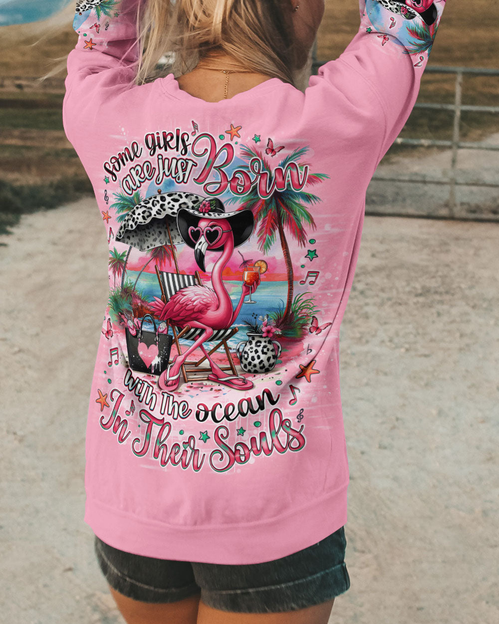 BLISSCORNERS SOME GIRLS ARE JUST BORN FLAMINGO ALL OVER PRINT