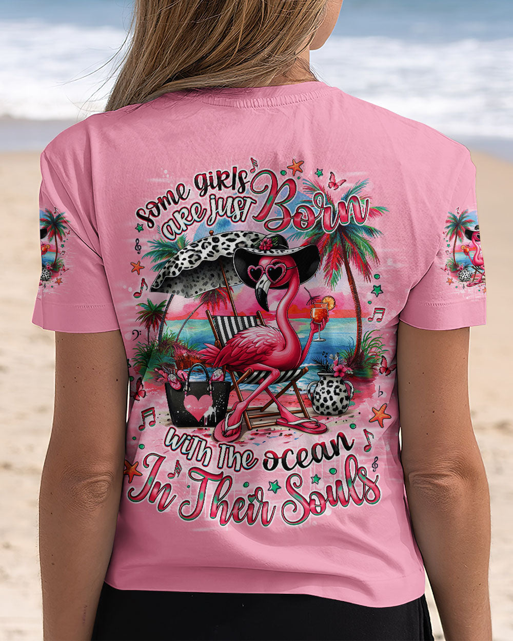 BLISSCORNERS SOME GIRLS ARE JUST BORN FLAMINGO ALL OVER PRINT