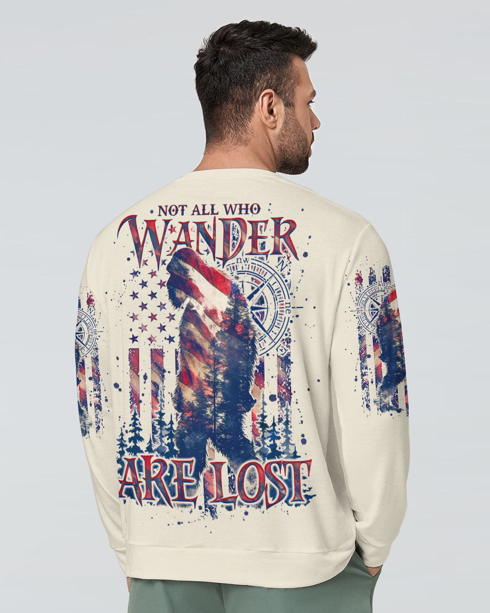 BLISSCORNERS NOT ALL WHO WANDER ARE LOST BIGFOOT  ALL OVER PRINT