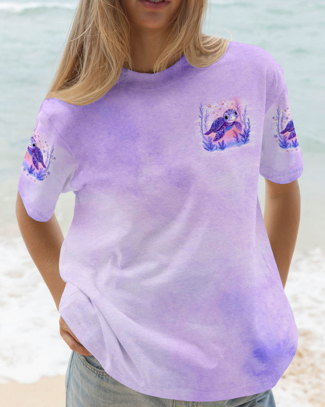 BLISSCORNERS SALTWATER HEALS EVERYTHING TURTLE  ALL OVER PRINT