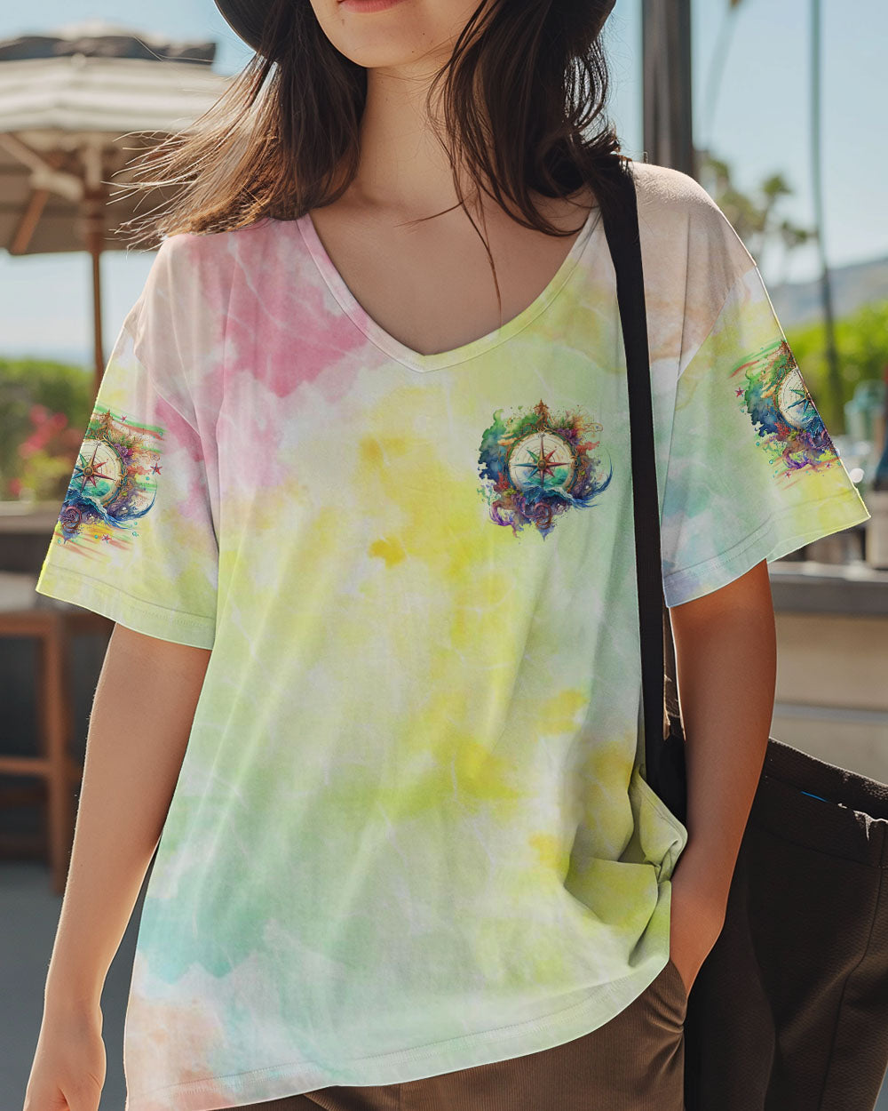 BLISSCORNERS SMELL THE SEA FEEL THE BREEZE COMPASS ALL OVER PRINT