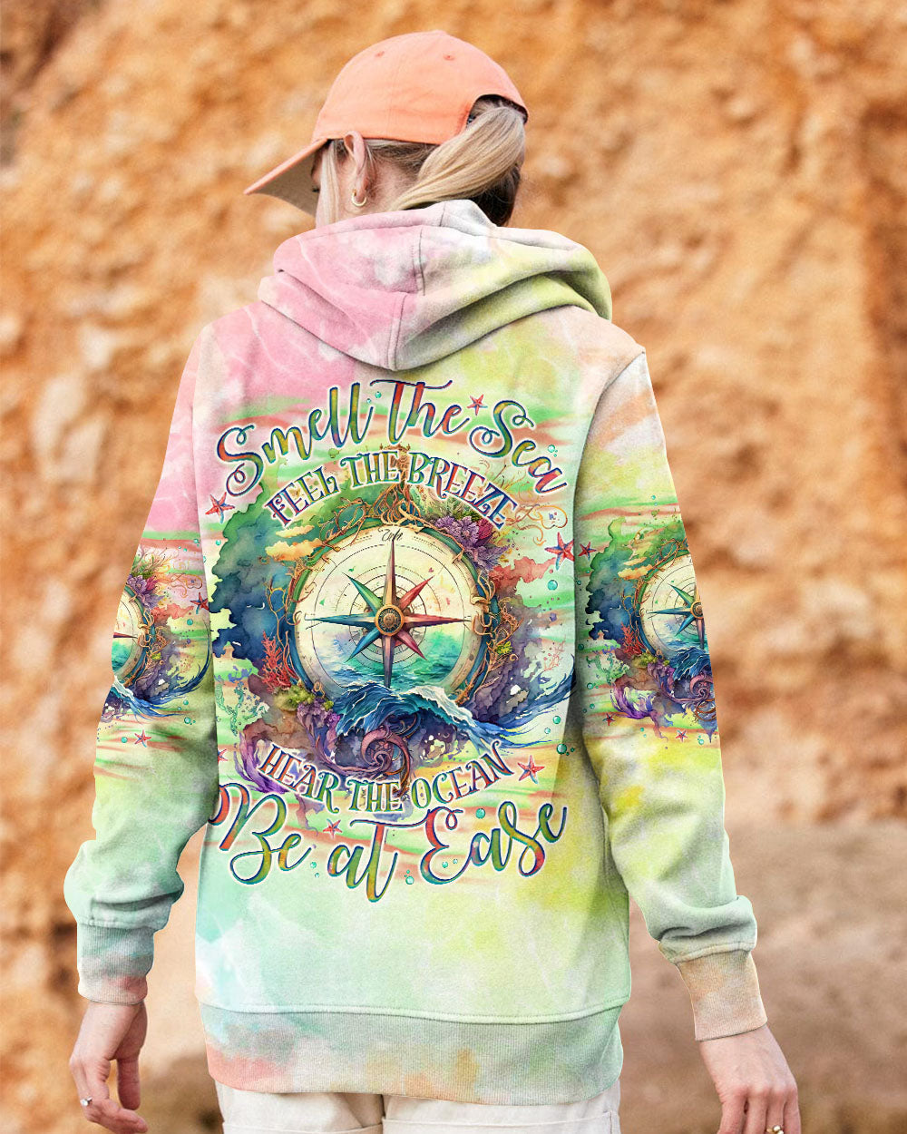BLISSCORNERS SMELL THE SEA FEEL THE BREEZE COMPASS ALL OVER PRINT
