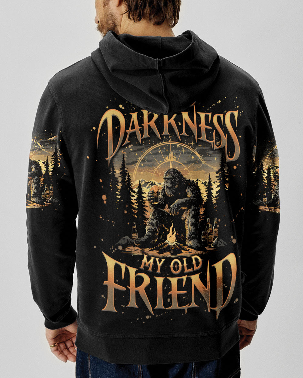 BLISSCORNERS HELLO DARKNESS MY OLD FRIEND BIGFOOT ALL OVER PRINT -  TLNO1510251
