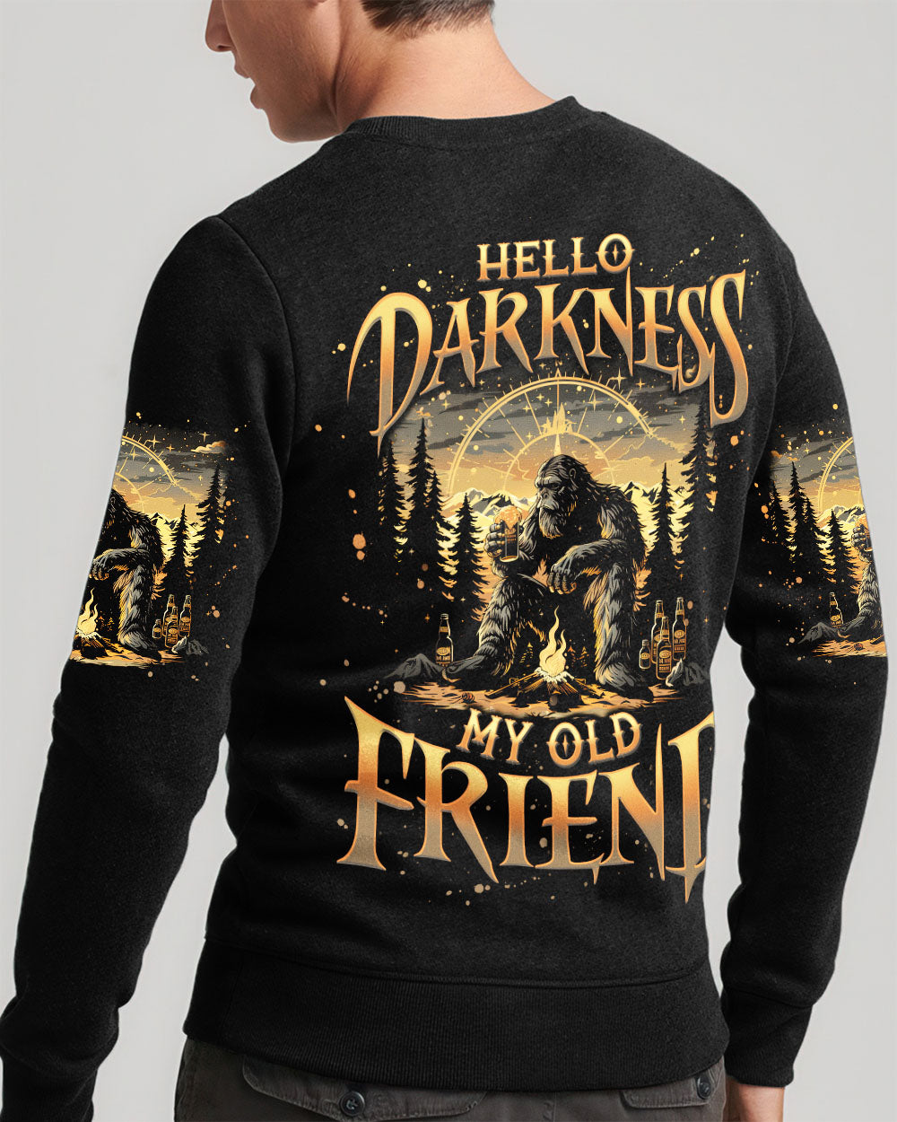 BLISSCORNERS HELLO DARKNESS MY OLD FRIEND BIGFOOT ALL OVER PRINT -  TLNO1510251